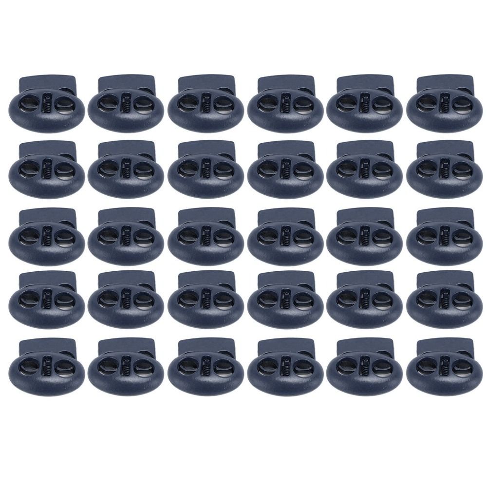 30pcs 17x15mm Spring Stopper Fasteners Double Hole Design Double Hole Toggles  For Drawstrings