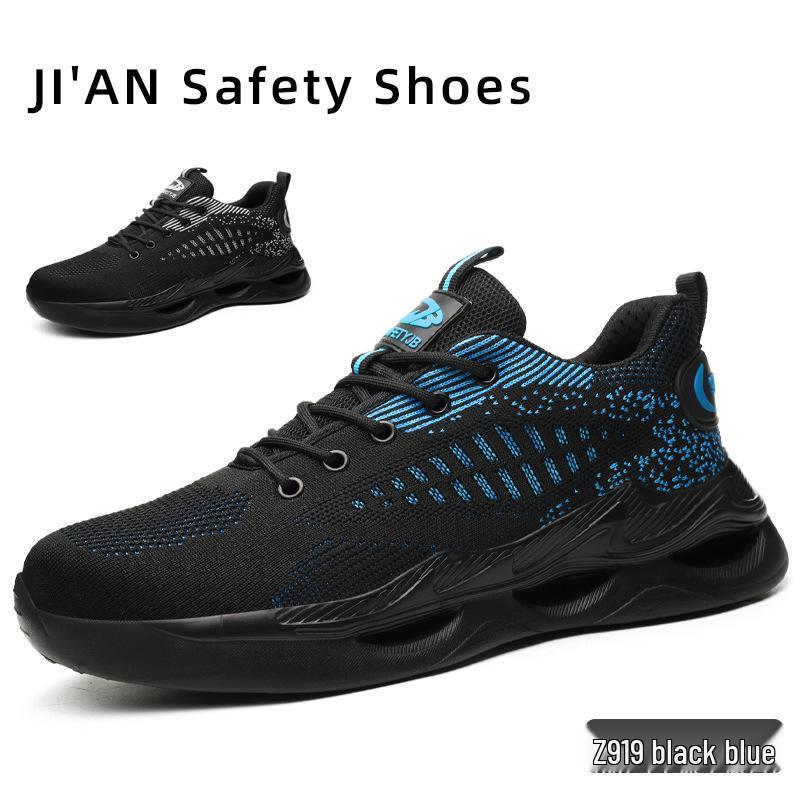 Flyknit Wear-Resistant Steel Toe Work Shoes - Men s Anti-Smash, Anti-Puncture, Soft Sole, Comfortable