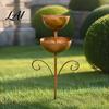 Heavy Duty Metal Feeder Double Layer Bird with Ground Stake Feeding Decorative for Yard Station Weather Resistant Garden Lawn Backyard Decor