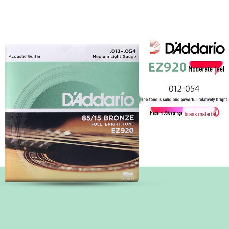 D'Addario EJ16 EZ920 Beschichtete Phosphorbronze Folk Gitarrensaiten, Satz mit 6.