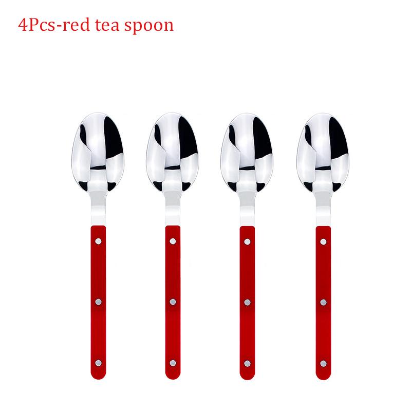 304 Stainless Steel Tableware 4 Pcs Set, Household Knife Fork Dessert Spoon, Restaurant Cutlery Sets with Stylish Designs