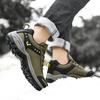 Outdoor Hiking Shoes Velvet Warm Cotton Shoes Platform Non-slip Hiking Shoes Large Size Casual Sports Shoes Army Green