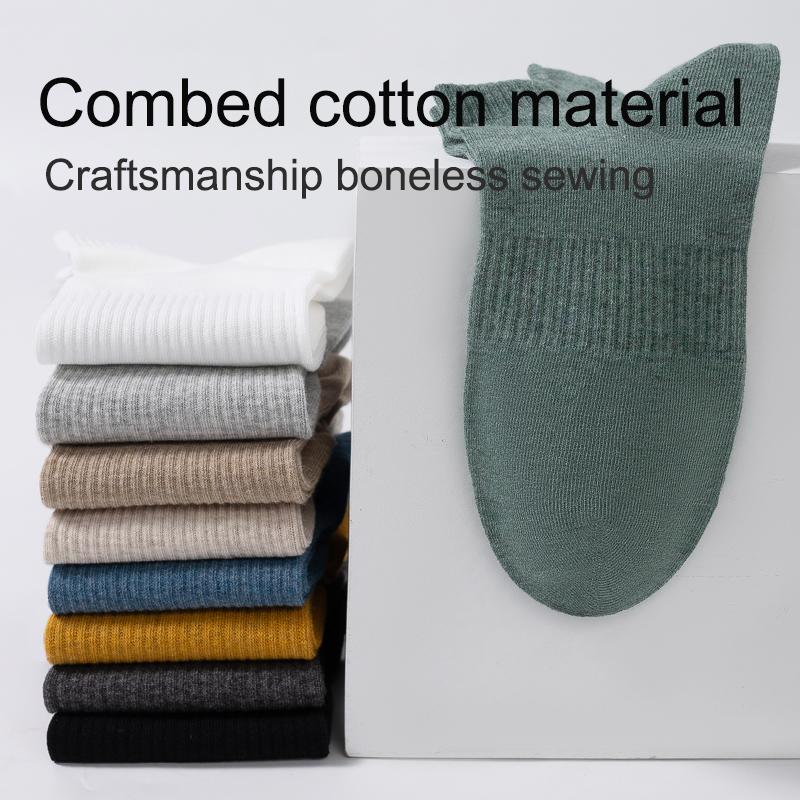 5Pairs High Quality Men Combed Cotton Socks Short Breathable Odor proof and antibacterial for Male sock New size EU38-45