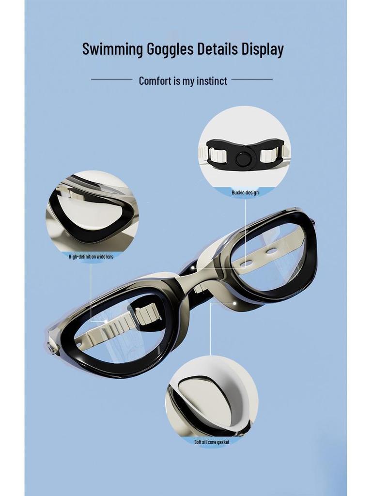 Unisex Silicone Waterproof HD Swim Goggles Set for Competitive Swimming
