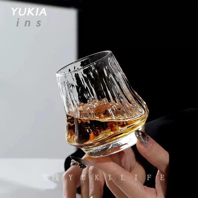 Volcano Glass Cup Coffee Cup Flame, Mountain Fuji Cup Whiskey Glass Edo Glass Minimalist Design Art Handmade 201-300ml