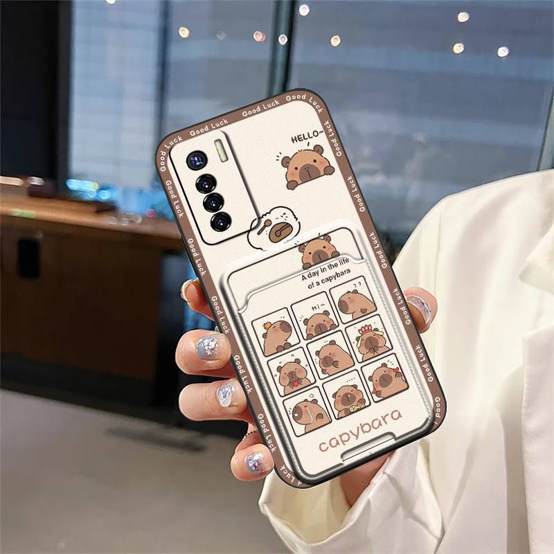 Fashion Design Shockproof Phone Case For Tecno Camon17 Pro Cover Card bag protective TPU Dirt-resistant Cartoon Silicone
