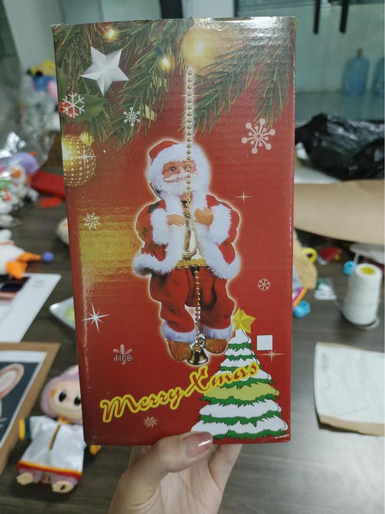 Santa Claus Adjustable Music Climbing Beads Rope Doll - Children's Christmas Toy Decoration Gift