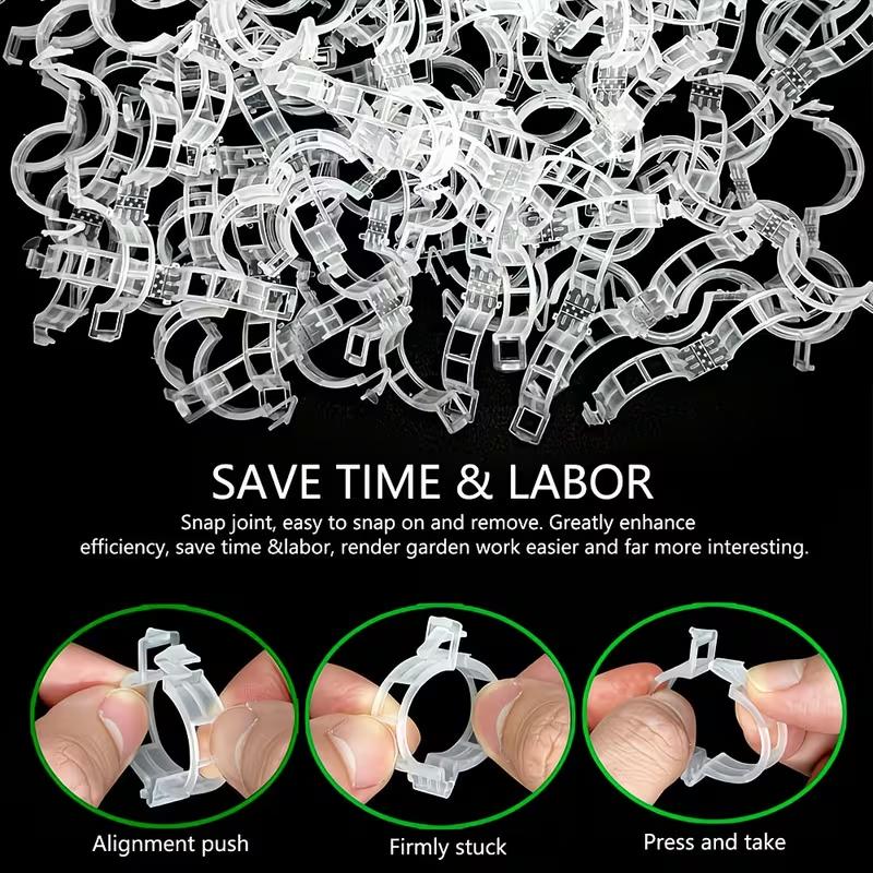 100Pcs Plant Support Clips Reusable Plastic Plant Vine Protection Grafting Fixing Tools for Vegetable Tomato Garden Supplies