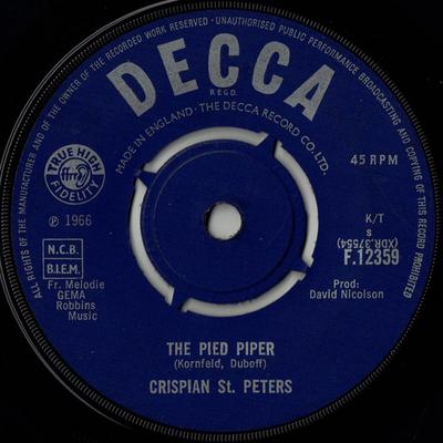 7-Zoll-Schallplatte CRISPIAN ST. PETERS - Pied Piper F12359 Decca 1966 UK Rock Gebraucht