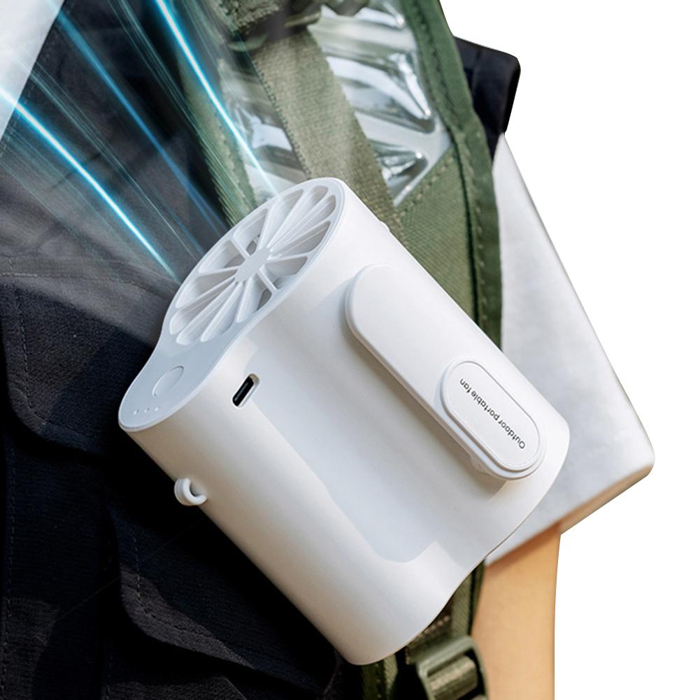 

Portable Waist Fan USB Clip On Fan Multifunctional Type C Rechargeable Body Fan with Night Light for Fishing Camping Hiking