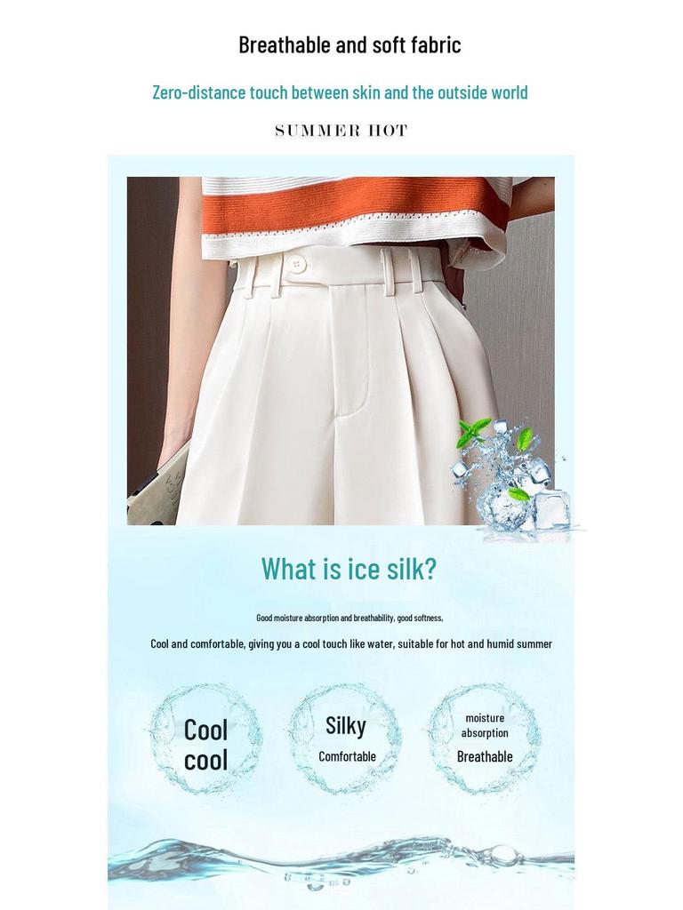 Women's High-Waist Black Bermuda Shorts: Summer, Loose, Straight-Leg, Slimming A-Line, Hong Kong Style.