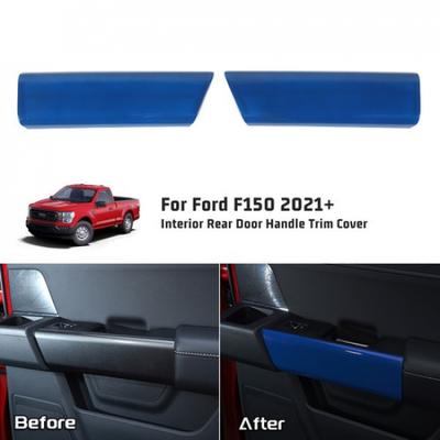 Interior Rear Door Handle Decor Cover Trim Accessories For Ford F150 2021+ Blue