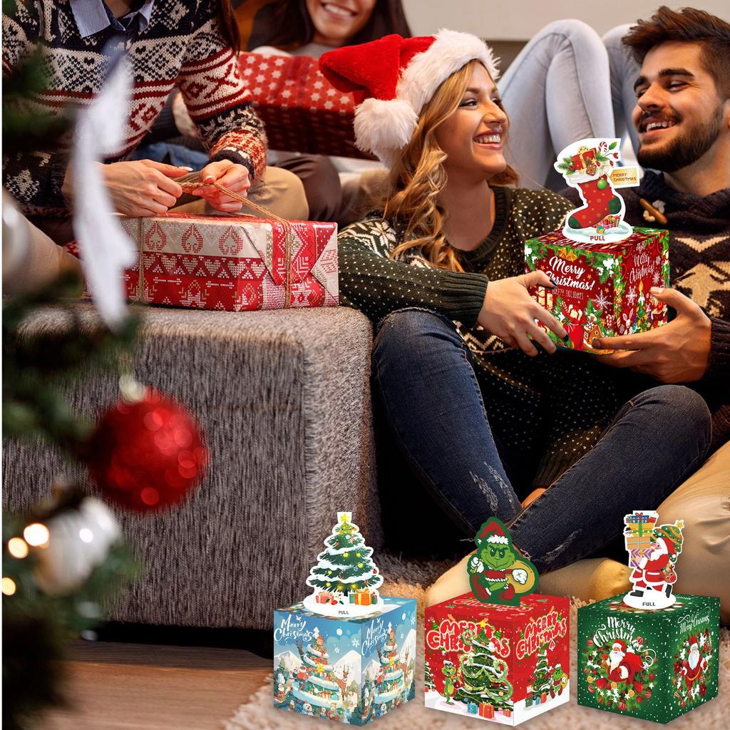 4 Sets Of Christmas Gifts In Different Styles Christmas Theme Party Surprise Money Gift Box Gifts