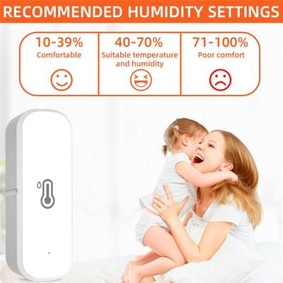 A96I-Zigbee Humidity And Temperature Sensor Smart Hygrometer Thermometer Remote Monitoring And Alerts Smart Home