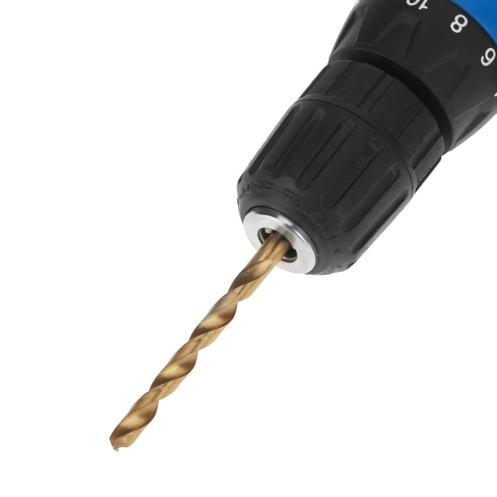 13Pcs 1.56.5mm High Speed Steel Titanium Coated Twist Drill Bits Set Tool with Round Handle