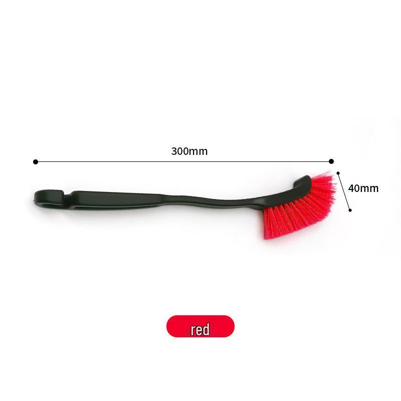 

Car Wheel & Tire Cleaning Brush with Hard & Soft Bristles for Crevice Stain Removal красный