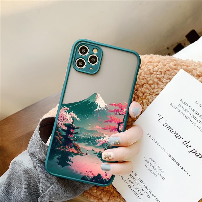 

Японский эстетичный чехол для телефона с пейзажем горы Фудзи для iPhone 15 Plus 17 16 14 13 12 11 15 Pro Max Mini XR XS X Ударопрочный чехол iphone 14Plus
