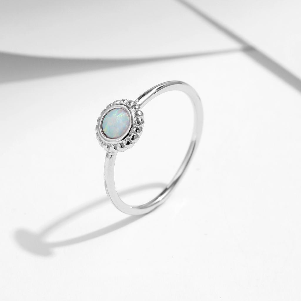 MODIAN 925 Silver Vintage Sunflower Delicate Opal Trendy Ring For Women White Gold Plated Stackable Fine Jewelry Gift