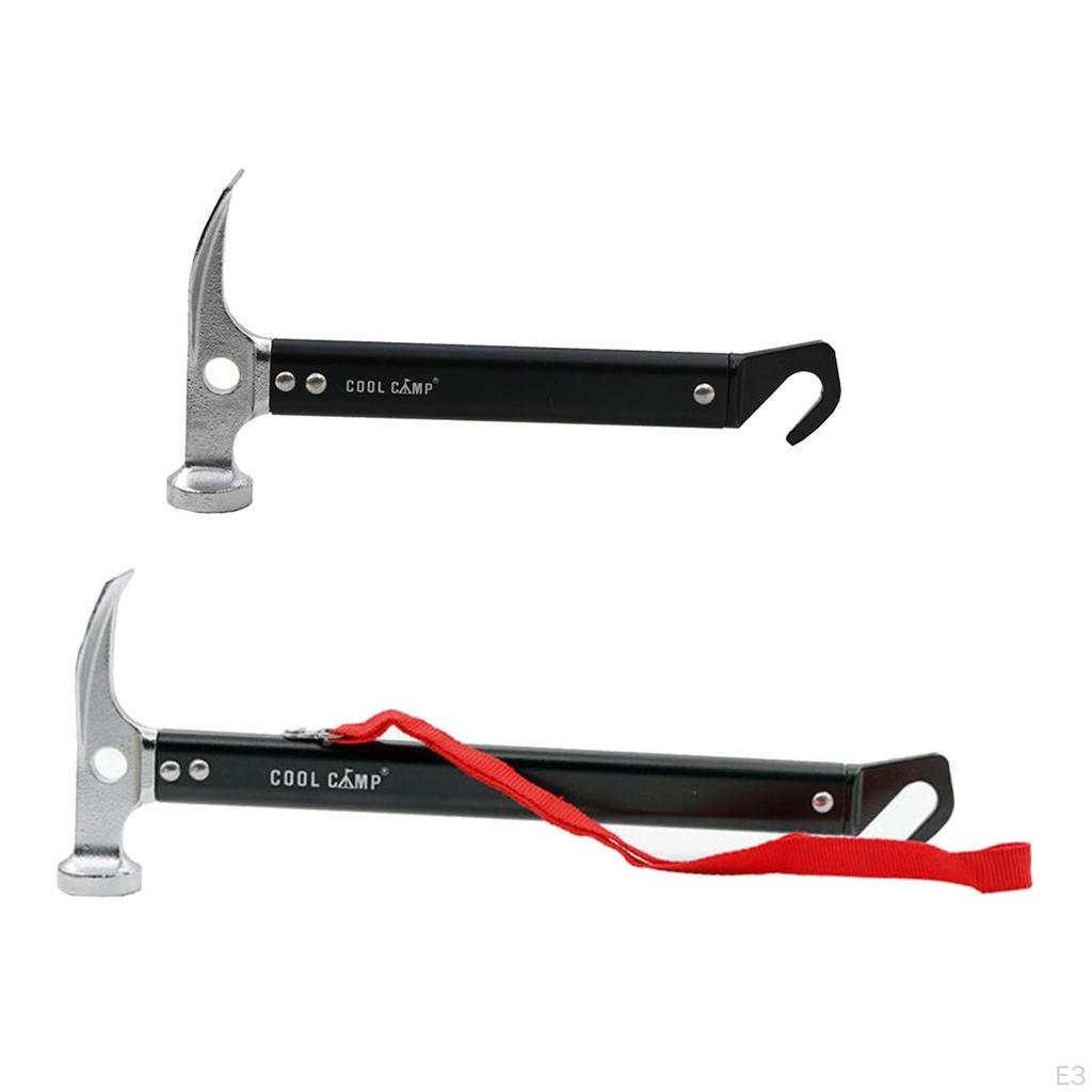 Tent Mallet Nails Puller Driver Hammer Lightweight Aluminum Alloy for Outdoor Camping Hiking