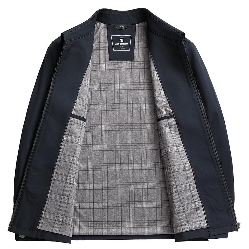 Fashion Daddy Jacket Lapel Business Casual Jacket Jacket Casual Loose Zipper Cardigan Middle-aged Men's Clothing