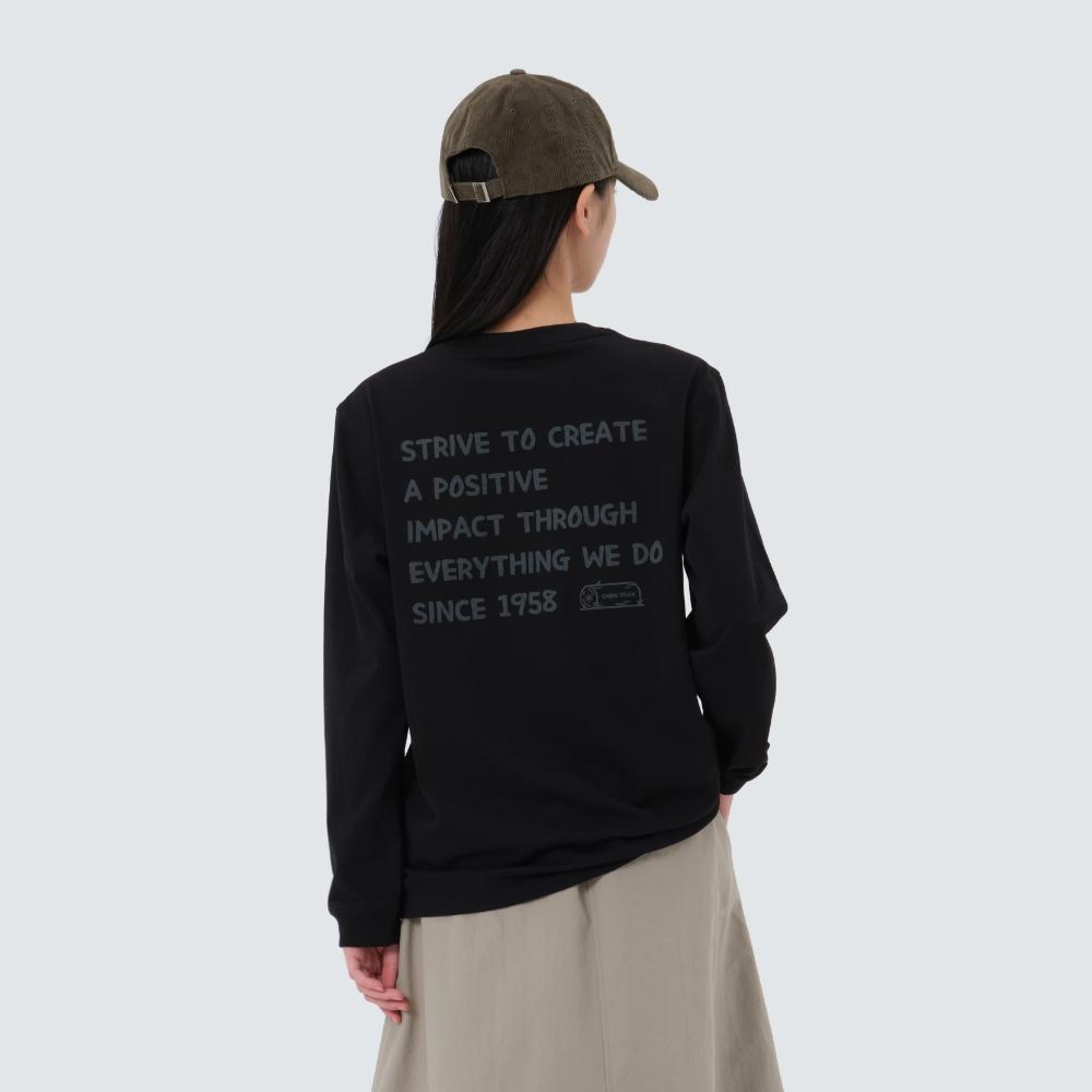 [Snowpeak] Aero Heat Lettering Long Sleeve T-shirt Black (S25FUFTL24) 100(L)