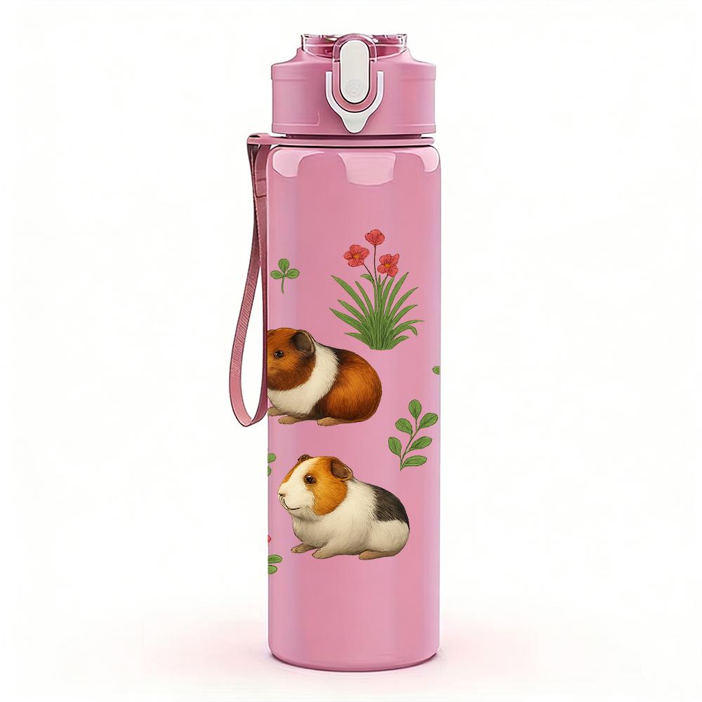 1 PZ Gruppo di Criceti Carini Multipli 750ml Bottiglia d'Acqua Sportiva in Plastica Colorata Tappo Flip a Cannuccia Anti-perdita Per Sport Ufficio Uso Domestico