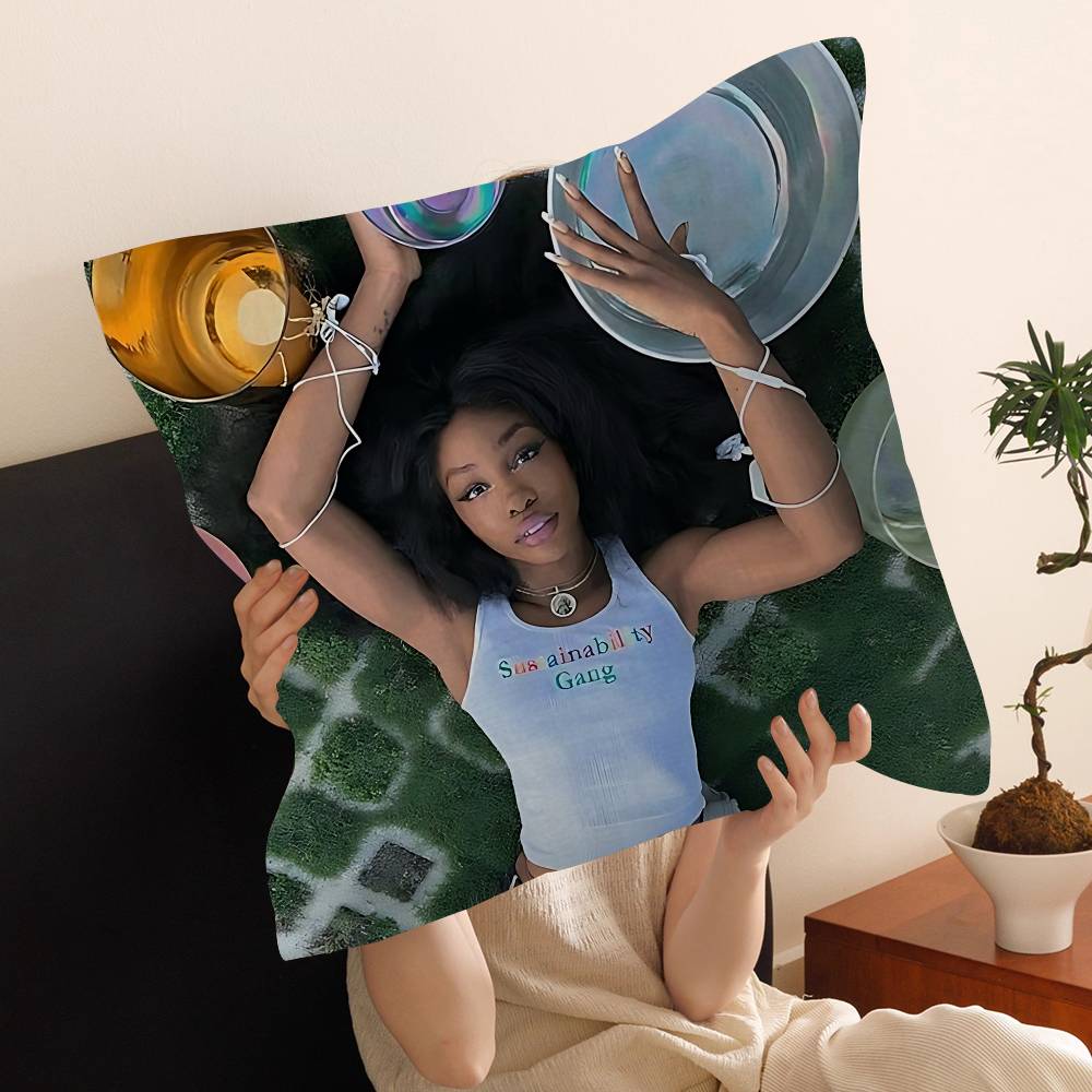 Popular Female Star Pop Singer Sza Cushion Cover Polyester Sofa Cushions Decorative Throw Pillows Home Decoration Pillowcover