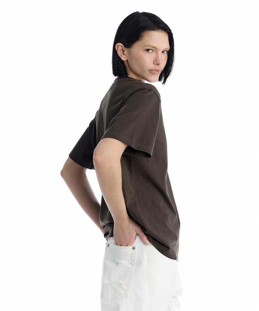 Teulimingbeodeu Essential Regular-Fit T-Shirt [ Brown ]