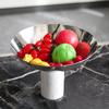 Marble Tray Geometric Cylindrical Fruit Plate Metal Tray Desktop Storage Container Snack Plate Home Decoration Accessories