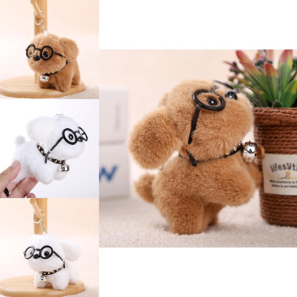 Plush Dog Keychain With Glasses For Girls And Collectors