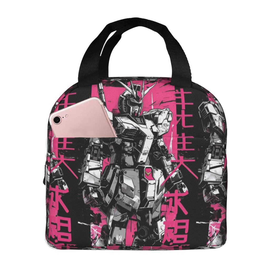 Custom Gundams Insulated Lunch Tote Bag for Women Men Anime Resuable Cooler Thermal Food Lunch Box Work School Travel