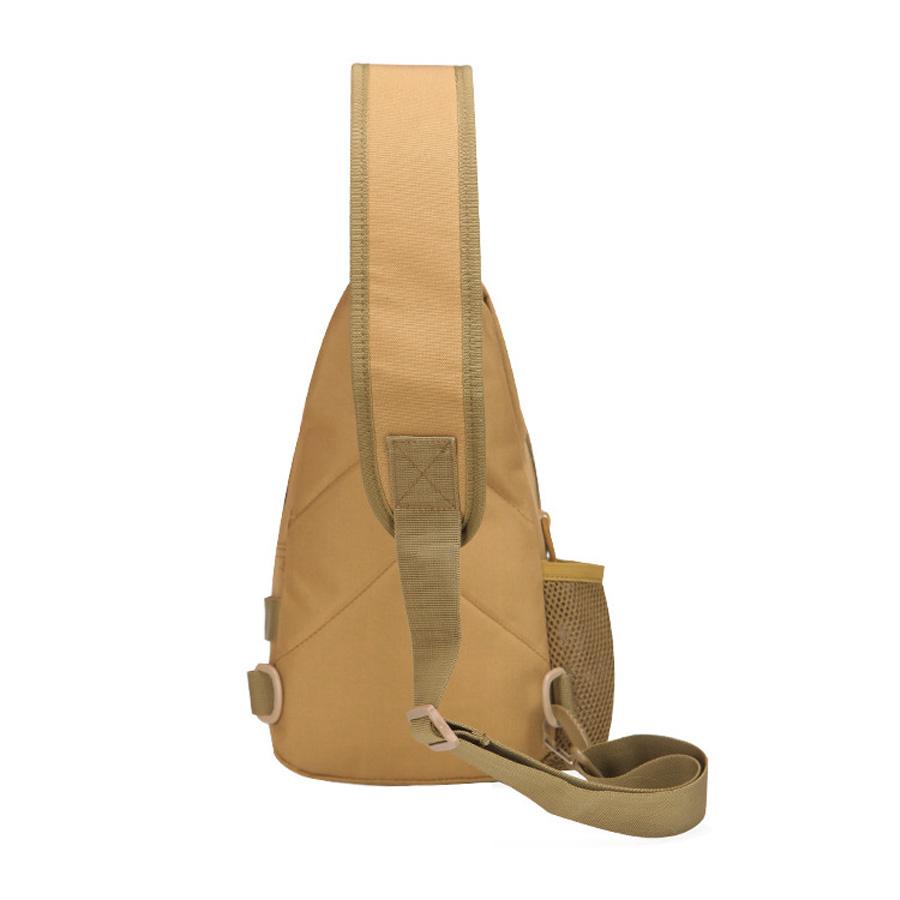 Camouflage Shoulder Bag Men's Chest Bag Outdoor Travel Convenient Water Cup Mesh Bag Shoulder Strap Adjustable