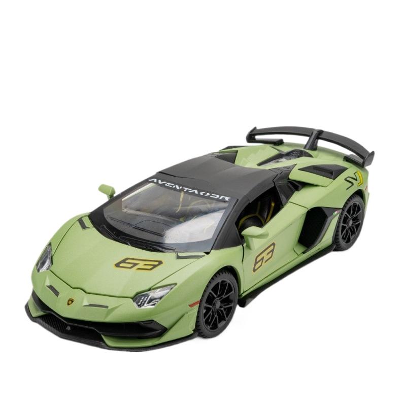1/24 Lamborghini Aventador SVJ 63 Slitina Závodní Auto Model Odlitky Kovová Hračka Vozidla Model Auta Zvuková a Světelná Simulace Dětská Hračka Dárek