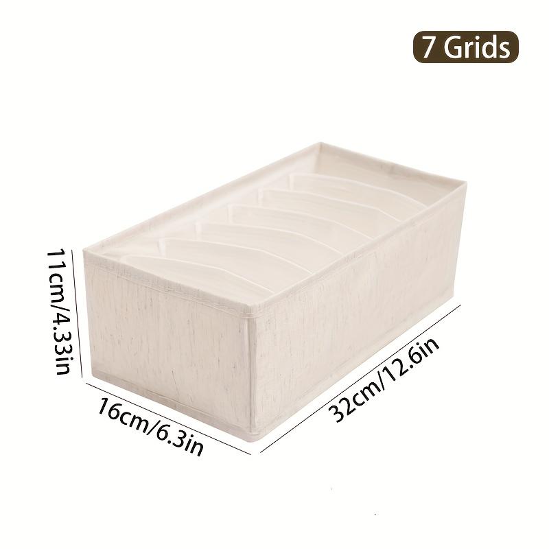 1pc Beige Foldable Storage Organizer Box for Underwear, Bras, Ties & Accessorie Storage Bins
