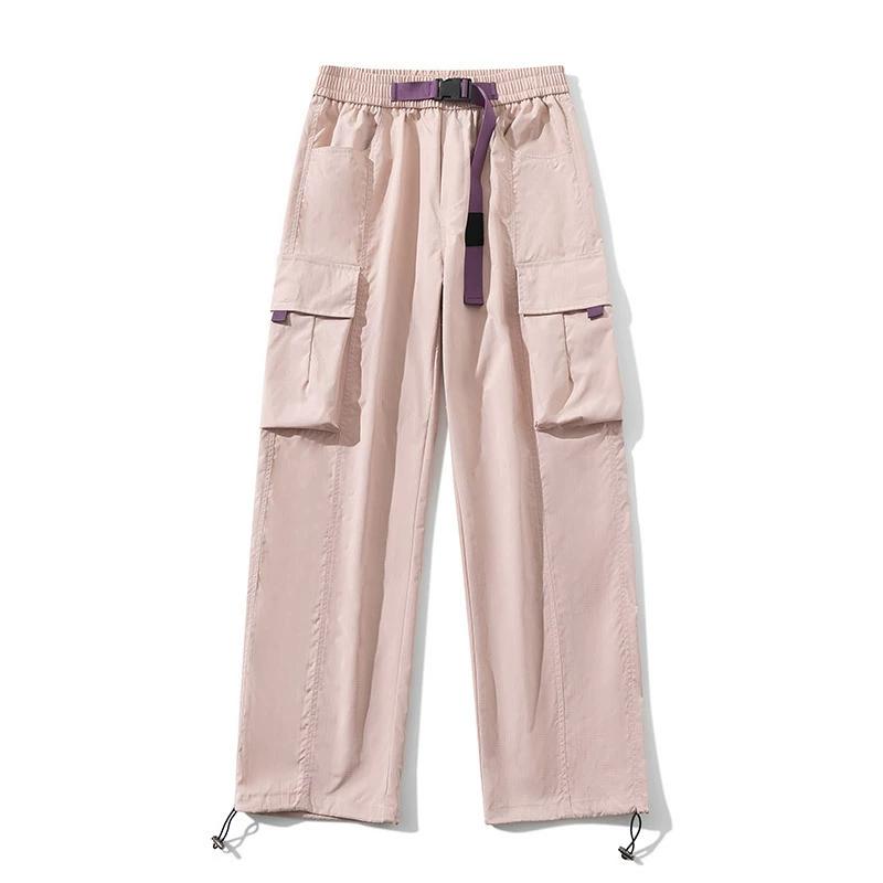 Vår Arbeidsbukser Herre Løse Vide Ben Vanntett Lading Rette Ben Bukser Par Fritids Høy midje Bukser