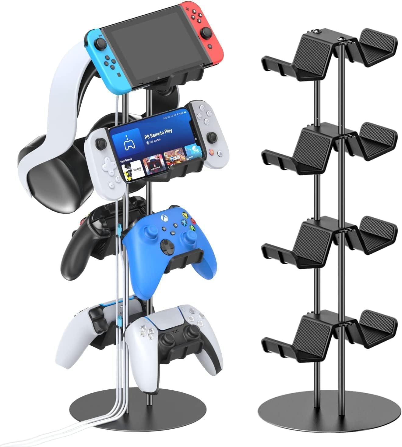 

Game Controller Storage 4 Layer Symmetrical Can Store 8 at the Same Kytok Controller Easy to Headphone Compatible with Charging Cable Storage Rack,