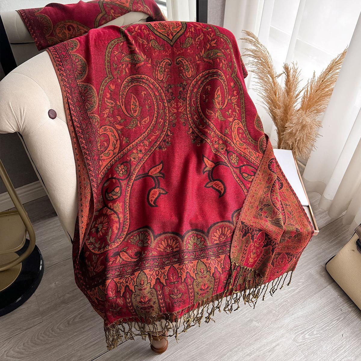 

Popular Imitation Cashmere Cashew National Style Xinjiang Travel Printing Shawl Headscarf Scarf Women