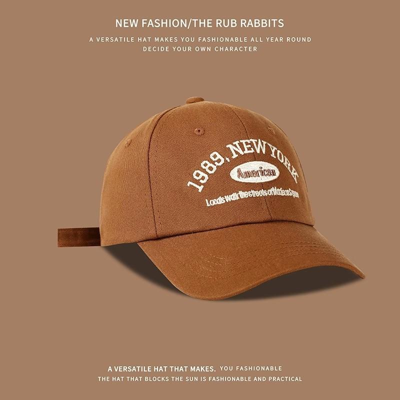 Letters Baseball Hat for Women Japanese Embroidered Baseball Hat Trendy Korean Casual and Versatile Face Showing Small Sun Hat for Men