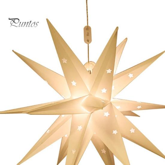 18-Pointed Star Christmas Lights Hanging Decorations Soft Glow IP44 Waterproof LED Lamp Outdoor/Indoor Christmas Star Decor