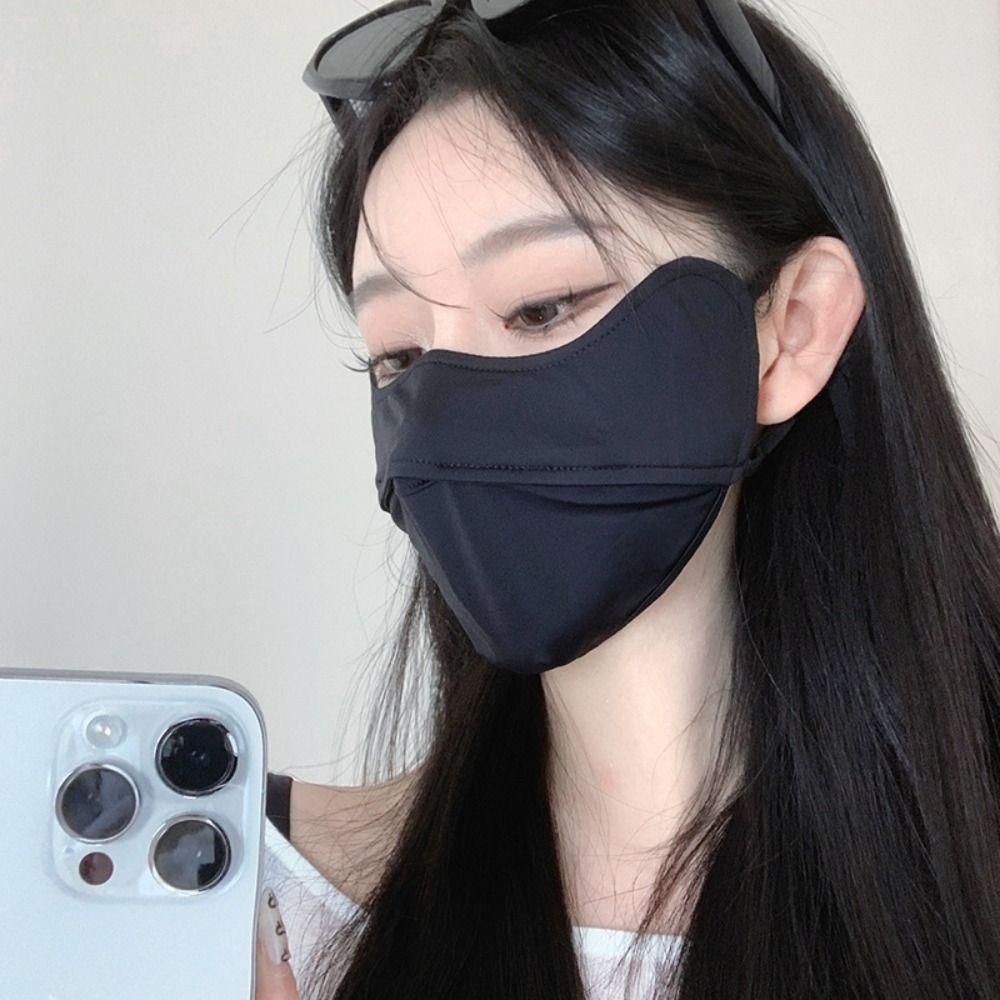 Anti-uv UPF50+ Ice Silk Sunscreen Mask Face Veil Summer Outdoor Riding Hiking Face Mask Breathable Unisex Face Cover Scarf