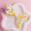 Colorful Glitter Seashell Fishtail Hair Clips for Cute Children's DIY Jewelry & Clothing Accessories