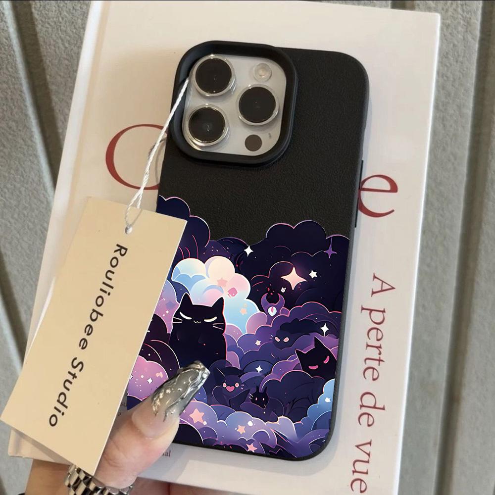 HOT Cartoon Cat Cool Lichee Leather Pattern Phone Case For Redmi A5 A3 A1 14C 13 12 12C 10 9 8  K60 Ultra Shockproof Cover