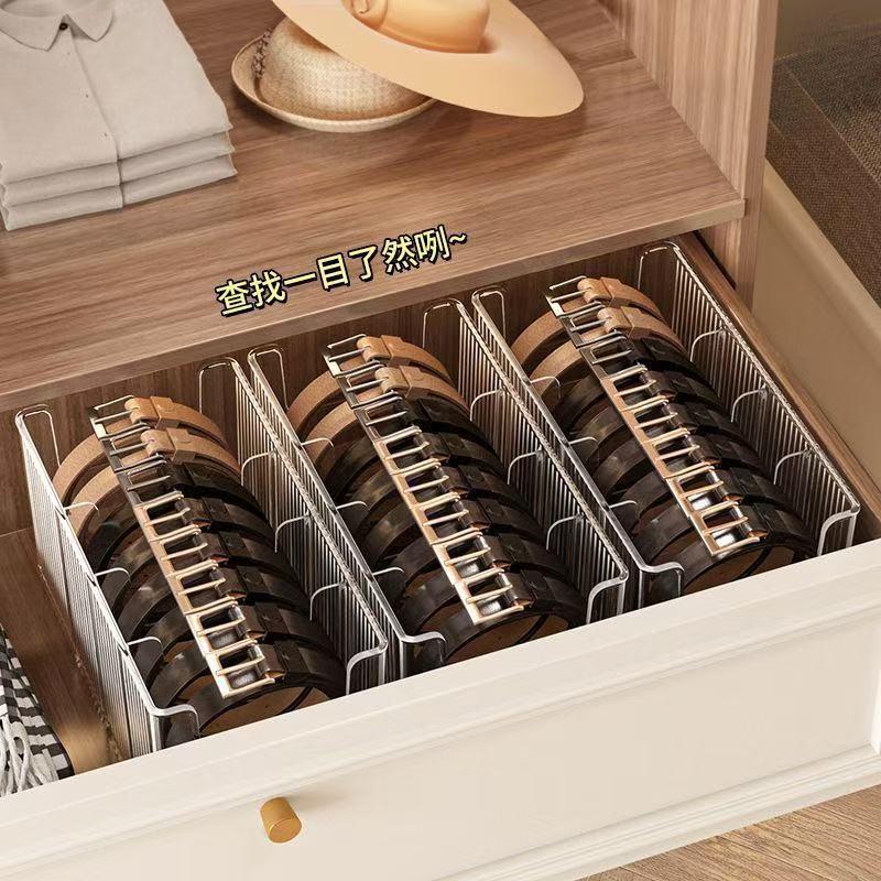 Acrylic Wardrobe Drawer Organizer: Transparent Tie, Pants, and Belt Storage Rack