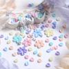 1 Set Flower Petal Nail Art Charm 3D Resin Floral Petal Golden Beads DIY