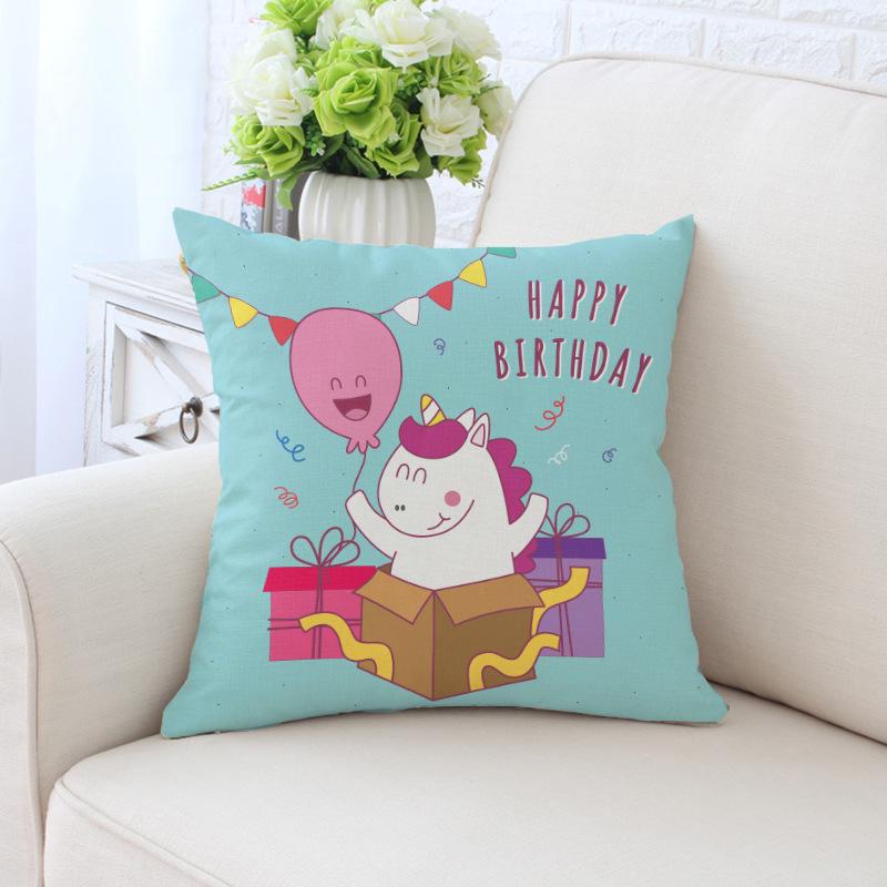 New Unicorn Cushion Cover Hot Polyester Cartoon Unicorn Pillowcase Kids Room Decoration Sofa Couch Throw Pillow Cover Decorative