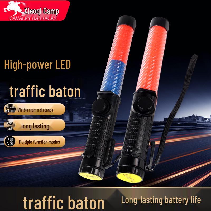 Dual-Color LED Rechargeable Traffic Baton and Concert Glow Stick
