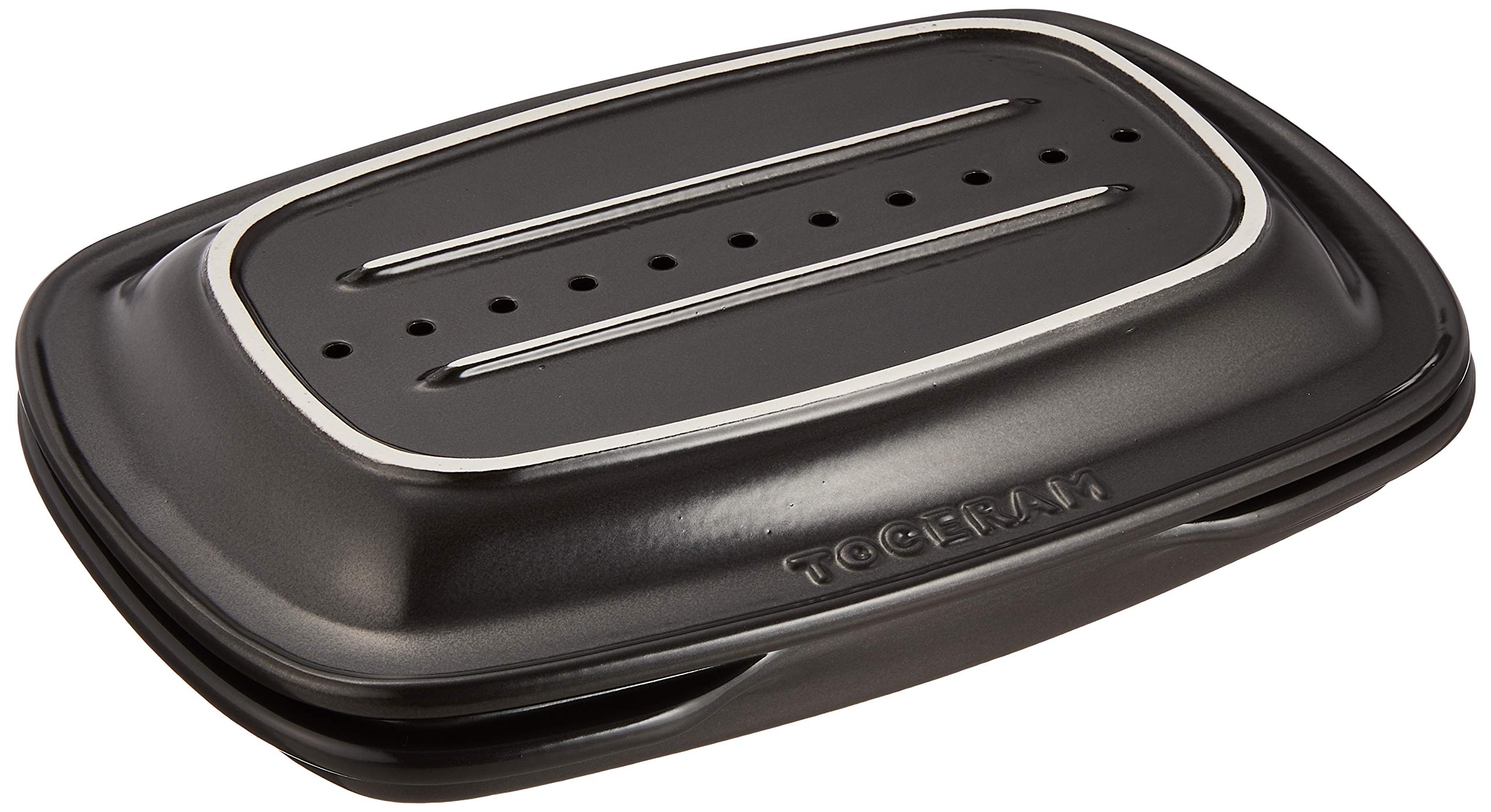 

Tokare Ceramics F-201P New Ceramics Grill Roaster (18.5 x 26 x 5.4 cm) ama-776741 Black with Lid
