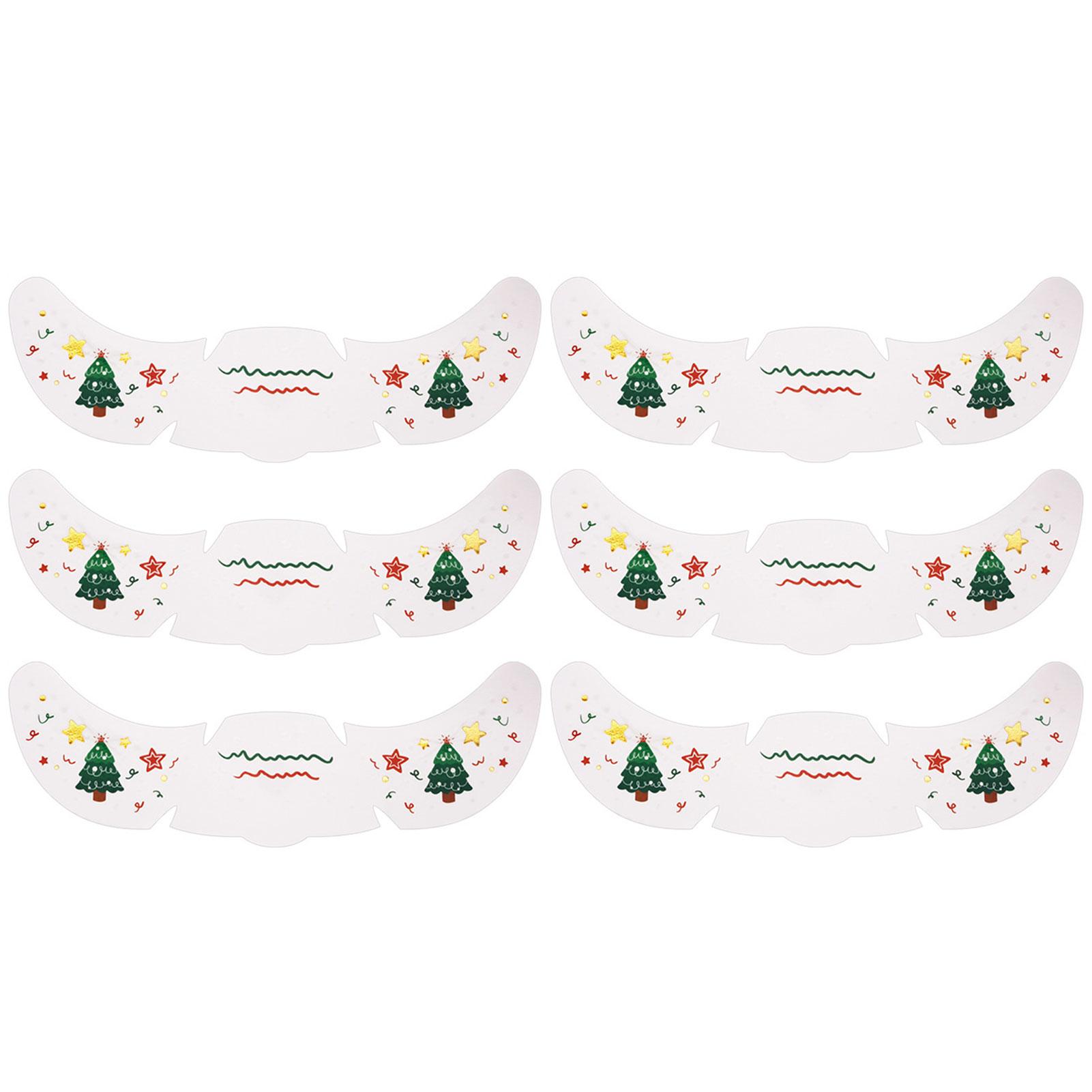 

Fashion 6pcs Christmas Makeup Stickers Waterproof Temporary Easy Apply Remove Bells Bow Freckles Face Tattoo For Xmas Party армія зелений колір