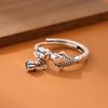 New Personality Creative Carp Lotus 925 Sterling Silver Jewelry Flower Fish Temperament Animal Opening Rings R339