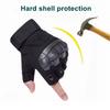 1 Pair Fingerless Gloves Hard Knuckle Half Finger Outdoor Gloves for Paintball Airsoft Hunting Riding Hiking Motorcycle